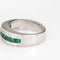 Bague 54 Bague bandeau diamants et émeraudes en or blanc 18 carats 58 Facettes G14005