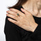 Bague 51 Bague tulipe vintage en or jaune 14 carats, diamant et émeraudes 58 Facettes G14019