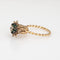 Bague 51 Bague tulipe vintage en or jaune 14 carats, diamant et émeraudes 58 Facettes G14019