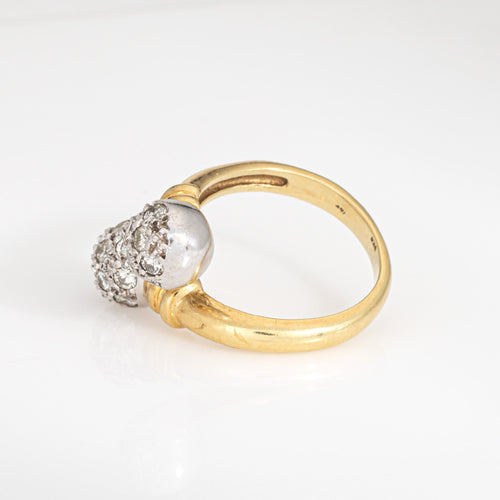 Bague 57 Bague bypass double orbe en or jaune 18 carats et diamants 58 Facettes G14009