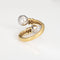 Bague 57 Bague bypass double orbe en or jaune 18 carats et diamants 58 Facettes G14009