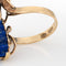 Bague 52 Bague insecte vintage en or jaune 14k avec diamants, sodalite et rubis 58 Facettes G13998