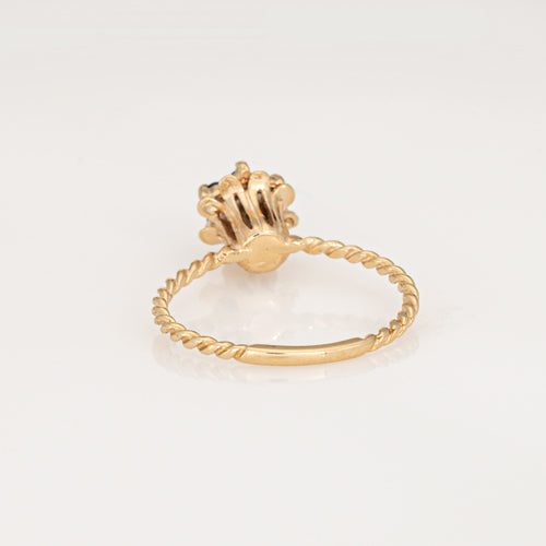 Bague Bague tulipe vintage en or jaune 14 carats, saphirs et diamant 58 Facettes G14094