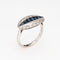 Bague 56 Bague Art déco vintage en or blanc 18 ct et platine, diamants et saphirs 58 Facettes G14119