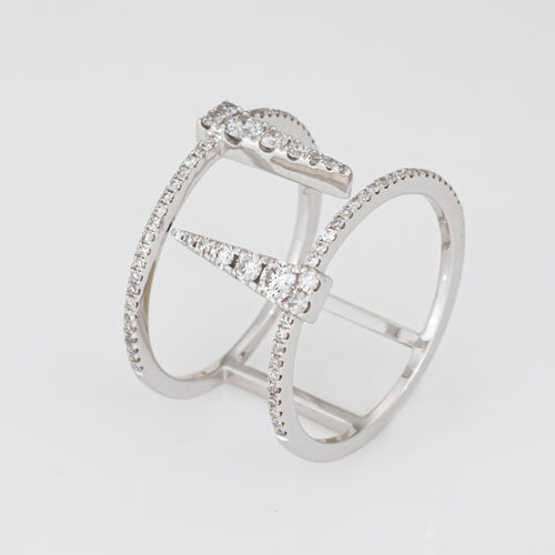 Bague 51 Bague icicle - Bague en or blanc 18 carats et diamants 58 Facettes G13620