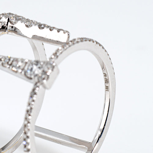 Bague 51 Bague icicle - Bague en or blanc 18 carats et diamants 58 Facettes G13620