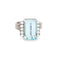 Bague 52 Bague cocktail aigue-marine 7,28 ct et diamants en platine 900 58 Facettes G14156