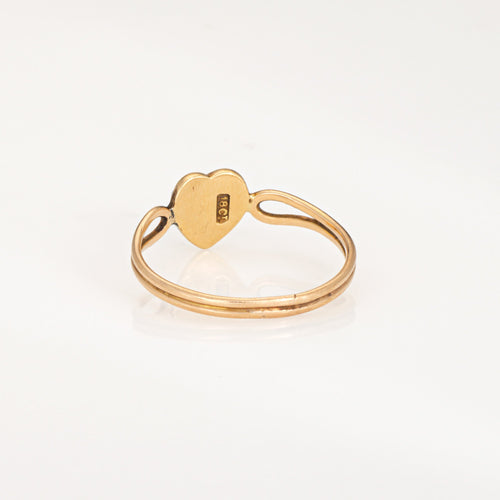 Bague Bague cœur victorienne ancienne en or jaune 18 ct et perles 58 Facettes G14131