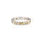 Bague 54 Alliance - Bague tour complet en or gris 18 carats saphirs jaunes et diamants 58 Facettes B387