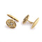 Boutons de manchette Boutons de manchettes anciens feuilles de chêne diamants en or jaune 18 carats 58 Facettes BM10