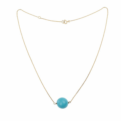 Collier Collier turquoise 14 mm en or jaune 18 carats 58 Facettes C117