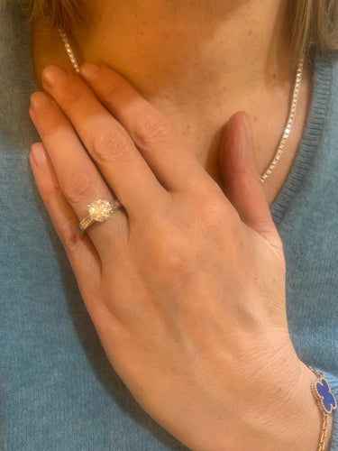 Bague 50 Solitaire - Bague diamant en or gris 18 carats 58 Facettes BD178
