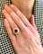 Bague 57 Bague marguerite en platine et or gris avec rubis birman et diamants 58 Facettes BRU55