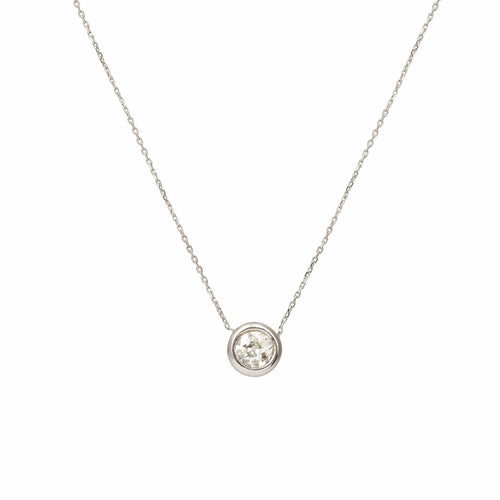 Collier Collier pendentif pneu - Diamant 1 carat en or gris 18 carats 58 Facettes C159