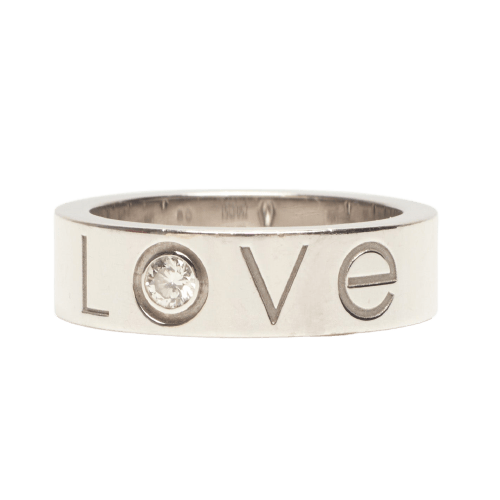 Bague 51 Cartier Love Classique - Bague en or blanc et diamant 58 Facettes