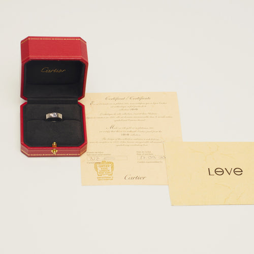 Bague 51 Cartier Love Classique - Bague en or blanc et diamant 58 Facettes