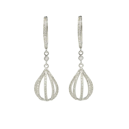 Boucles d'oreilles Boucles d'oreilles Montgolfières - Boucles d'oreilles en or gris 18 carats et diamants 58 Facettes BO132