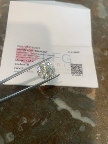 Bague Diamant - Pierre 4,65 carats avec certificat LFG 58 Facettes BD210
