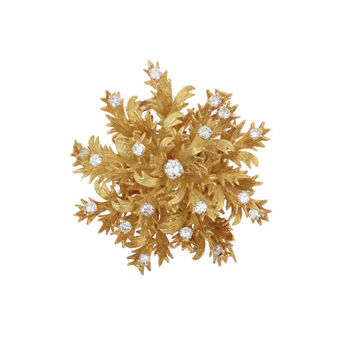 Broche Broche Chardon - Broche en or jaune 18 carats diamants 58 Facettes BRO71