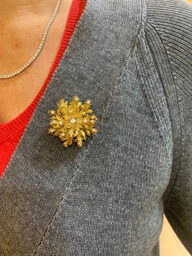 Broche Broche Chardon - Broche en or jaune 18 carats diamants 58 Facettes BRO71