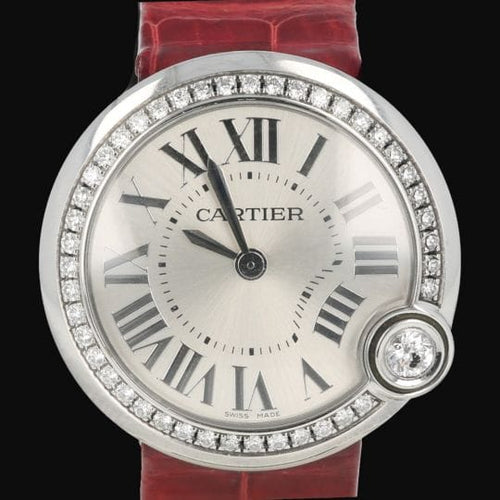 Cartier Ballon Blanc - Montre quartz en acier et diamants 58 Facettes MT47461