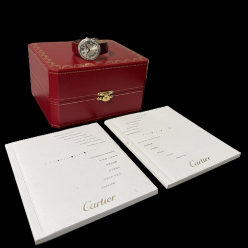 Cartier Ballon Blanc - Montre quartz en acier et diamants 58 Facettes MT47461