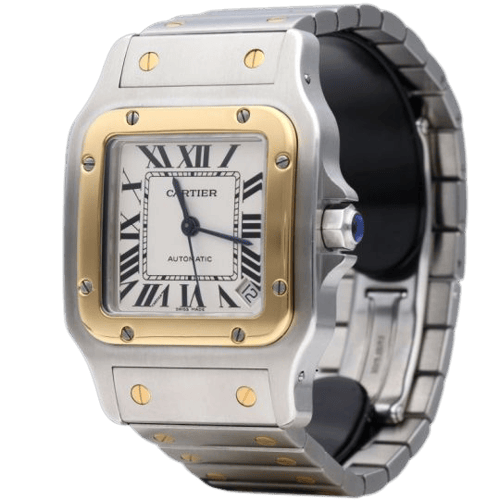 Cartier Santos Galbée XL - Montre en or jaune et acier