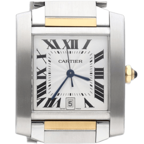Cartier Tank Française - Montre GM en or jaune et acier