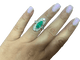 53.5 Bague baroque en or blanc avec émeraude colombienne et diamants 58 Facettes BA 669