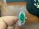 53.5 Bague baroque en or blanc avec émeraude colombienne et diamants 58 Facettes BA 669