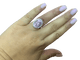 53.5 Bague halo en or blanc, kunzite et diamants 58 Facettes BA 509