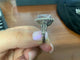 53.5 Bague halo en or blanc, kunzite et diamants 58 Facettes BA 509