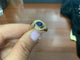 54 Bague en or jaune 18k avec saphir de Ceylan et diamants 58 Facettes BA 426