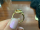 54 Bague en or jaune 18k avec saphir de Ceylan et diamants 58 Facettes BA 426