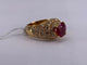 53 Bague pavée de rubis et diamants en or jaune 58 Facettes BA 1333