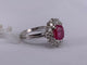 Bague 54 Bague en or blanc avec rubis et diamant 58 Facettes BA 504