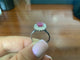 Bague 54 Bague en or blanc avec rubis et diamant 58 Facettes BA 504