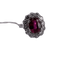 Bague 50 Bague pavée en or blanc avec rubis thaï et diamants 58 Facettes BA 499