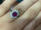 Bague 53 Bague en or blanc avec rubis et diamants 58 Facettes BA 523