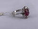Bague 53 Bague en or blanc avec rubis et diamants 58 Facettes BA 523