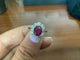 Bague 53 Bague en or blanc avec rubis et diamants 58 Facettes BA 523