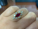 Bague 54 Bague marquise en or jaune 18K, rubis et diamant 58 Facettes BA 770