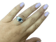 Art Deco - White gold ring, Ceylon sapphire and diamonds 