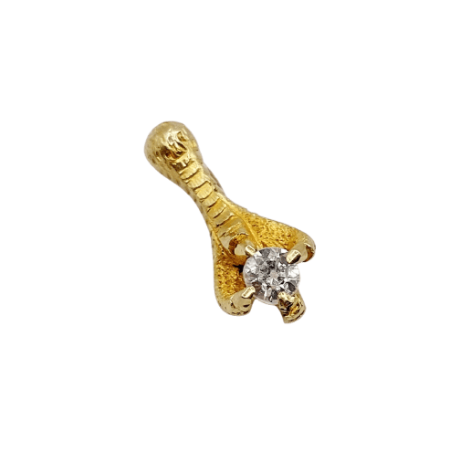 Ørnekloanheng i 18k gull og gammelslipt diamant 