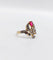 Bague 42 Bague duchesse antique en or rose 18k, pierre rouge et diamants 58 Facettes A07649
