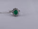 Bague 54 Bague en or blanc avec émeraude cabochon et diamant 58 Facettes BA 498