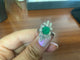 Bague 54 Art déco - Bague en or blanc, émeraude colombienne et diamants 58 Facettes BA 737