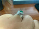 Bague 54 Art déco - Bague en or blanc, émeraude colombienne et diamants 58 Facettes BA 737