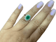 Bague 51.5 Bague halo en or blanc avec émeraude ovale et diamants 58 Facettes BA 500