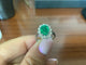 Bague 51.5 Bague halo en or blanc avec émeraude ovale et diamants 58 Facettes BA 500